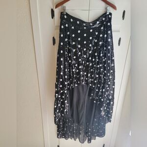 House Of Harlow X Revolve Sequin Polka Dot High Low Skirt Xl